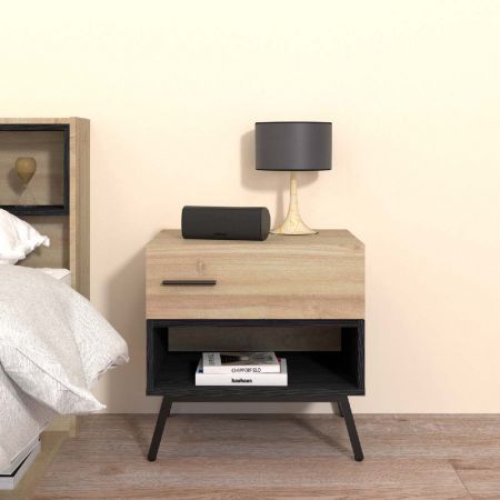 Mesa auxiliar de hierro de colores variados con cajones y compartimentos de almacenamiento - Mesa auxiliar de hierro de colores variados con cajones y compartimentos de almacenamiento